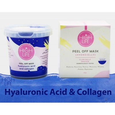 ماسک لایه بردار هیدروژلی هیالورونیک اسید و کلاژن 350 گرم های لایف – High Life Hyaluronic Acid and Collagen Peel Off Mask Hydrojelly 350gr