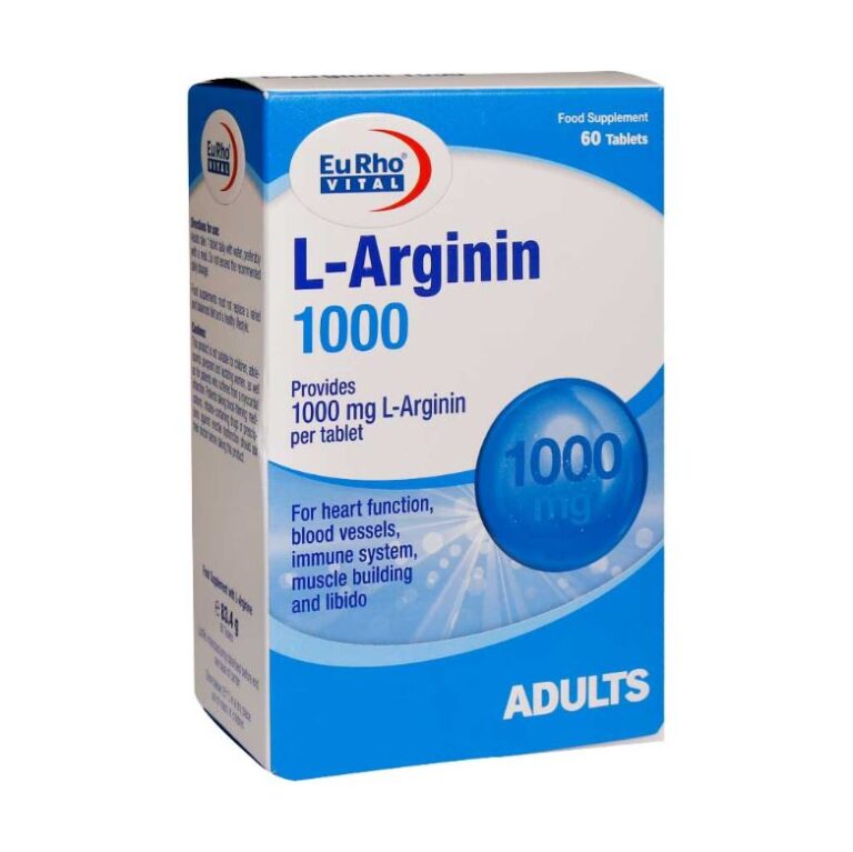 قرص ال آرژنین 1000 میلی گرم 60 عددی یورو ویتال – Eurho Vital L-Arginin 1000 mg 60 Tabs