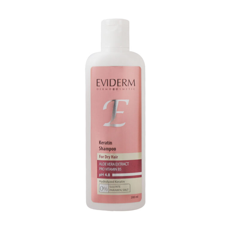 شامپو فاقد سولفات کراتینه مناسب موهای خشک 200 میلی لیتر اویدرم – Eviderm Keratin Shampoo For Dry Hair 200 ml