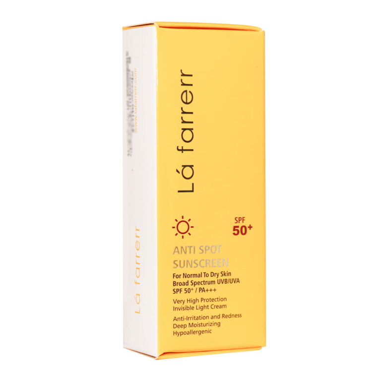 کرم ضد آفتاب و ضد لک SPF50 بی رنگ مناسب پوست خشک و معمولی 40 میلی لیتر لافارر – La Farrerr Anti Spot Sunsceen Cream for Normal to Dry Skin SPF50 40 ml