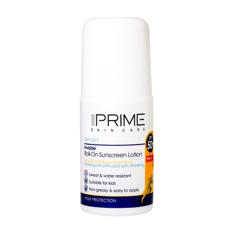 لوسیون رولی ضد آفتاب +SPF50 فاقد رنگ 50 میلی لیتر پریم – Prime Invisible Roll-On Sunscreen Lotion 50 ml