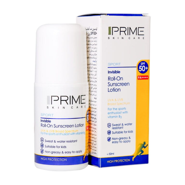 لوسیون رولی ضد آفتاب +SPF50 فاقد رنگ 50 میلی لیتر پریم – Prime Invisible Roll-On Sunscreen Lotion 50 ml