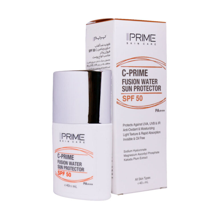فلوئید ضد آفتاب SPF50 فیوژن واتر حاوی ویتامین ث 40 میلی لیتر پریم – Prime Vitamin C Fusion water SPF50 Sunscreen Cream 40 ml
