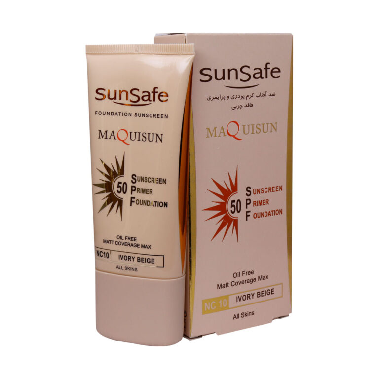 کرم ضد آفتاب کرم پودری و پرایمری فاقد چربی SPF50 بژ عاجی 40 میلی لیتر سان سیف – SunSafe SPF50 Primer & Foundation Sunscreen Ivory Beige 40 ml