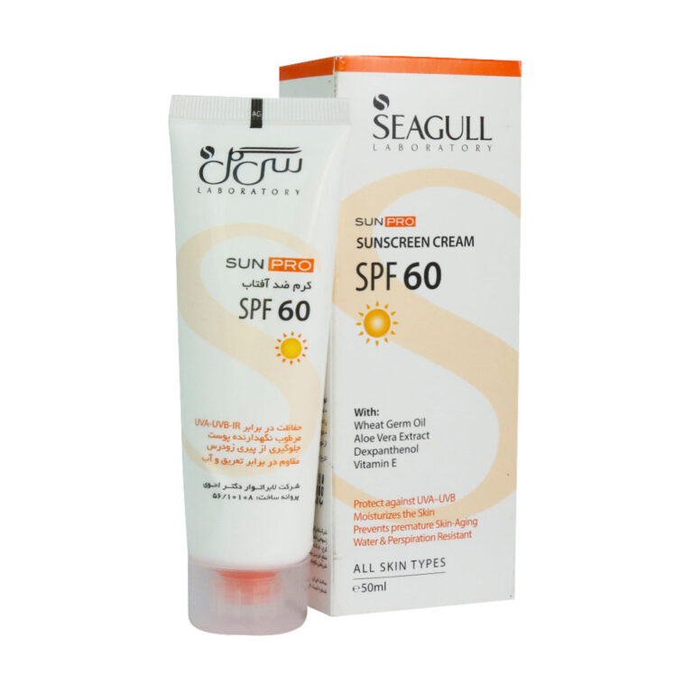 کرم ضد آفتاب SPF60 فاقد رنگ مناسب انواع پوست 50 میلی لیتر سی گل – Seagull SPF60 Sunscreen Cream For All Skin Types 50 ml