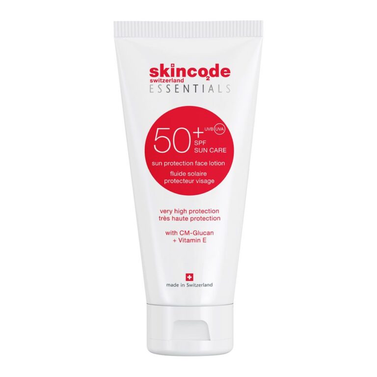 لوسیون ضد آفتاب +SPF50 فاقد چربی بی رنگ 50 میلی لیتر اسکین کد – Skincode Sun Care SPF50+ Sun Protection Face Lotion 50 ml